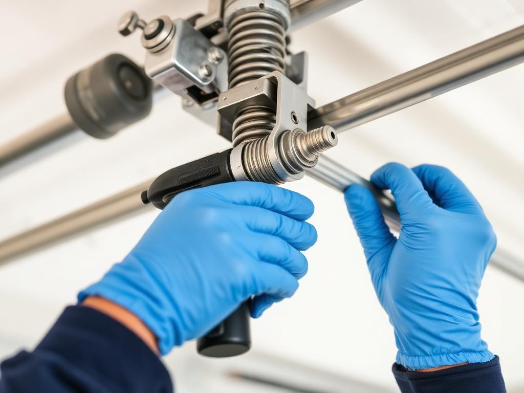 Garage Door Repair service - professional technician working on garage door in Swepsonville NC